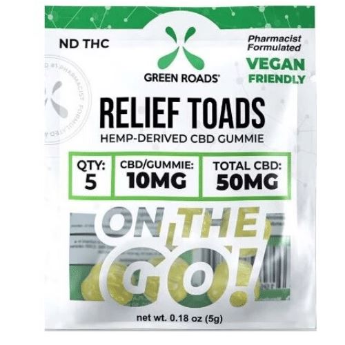 CBD Relief Toads | 10 mg/gummy | 50 mg/pack | CBD Isolate